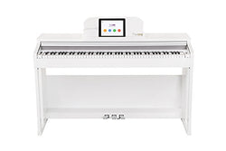 The ONE Smart Piano, Weighted 88-Key Digital Piano, Grand Graded Hammer-Action Keys Upright Piano-Classic White