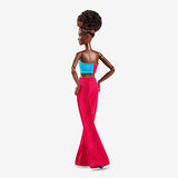 Barbie Looks Doll, Natural Black Hair, Color Block Outfit, Crop Top and Flare Pants, Style and Pose, Fashion Collectibles