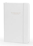 Minimalism Art | Premium Edition Notebook Journal, Medium A5 5.8"x8.3", Dotted, Hard Cover, White, 234 Numbered Pages, Gusseted Pocket, Ribbon Bookmark, Ink-Proof Paper 120gsm | San Francisco