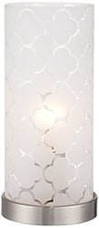 Babette 11" HIgh White Glass Cylinder Accent Lamp