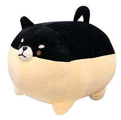 Auspicious beginning Stuffed Animal Shiba Inu Plush Toy Anime Corgi Kawaii Plush Soft Pillow Doll Dog, Plush Toy Best Gifts for Girl Boy (Black, 15.7")