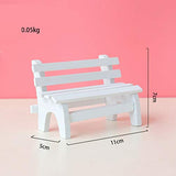 VOSAREA 2pcs Miniature Dollhouse Landscape Ornament Mini Wooden Bench DIY Craft Home Garden Decor Accessories Photo Booth Props