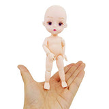 EVA BJD 2Pack Naked Doll 1/8 15cm (5.9") Mini Dolls,Face Makeup,12+ Jointed,No Hair,for DIY Toy