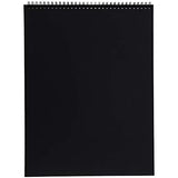 Genie Crafts 3-Pack Art Sketchbook, Spiral Bound Black Paper Sketch Pad, 30 Sheets Each, 14.5 x 11 Inches