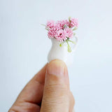 BARMI Dollhouse Miniature Flower Vase Model Simulation Shooting Props Toy Accessory,Perfect Child Intellectual Toy Gift Set Pink