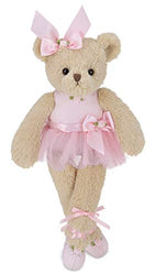 Bearington Nina Plush Stuffed Animal Ballerina Teddy Bear in Pink Ballet Outfit, 13 inches