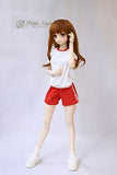 Petite Marie Japan for 1/3 Doll 23 inch 60cm DD (Dollfie Dream) BJD Quarter Pants Sportswear Doll Clothes with White Lines (Red) [No.0170] Clothes Only not Include Doll