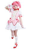 Miccostumes Women's Full Set Madoka Kaname Cosplay Costume Dress with Accessories (Pink, Large)