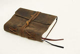 Leather Journal 8 Inch Leather Journal Writing Notebook Diary Daily Notepad for Men & Women Medium blankbook