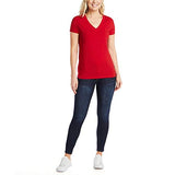 Nautica Women's Easy Comfort V-Neck Supersoft Stretch Cotton T-Shirt, Red, Large