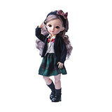 N\C B J D Doll 31cm1/6 Makeup Dress Up Cute Brown Blue Eyeball Dolls with Fashion Dress for Girls Toy