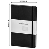 POPRUN 3 Pack Journal Notebooks, Classic Lined Journals Diary Bullet Hardcover for Work, Travel, Writing, Medium 5.3 X 8.5 Inches, 192 Pages (Black)