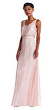 Adrianna Papell Women's Beaded V-Neck Blouson Gown, Blush, 4