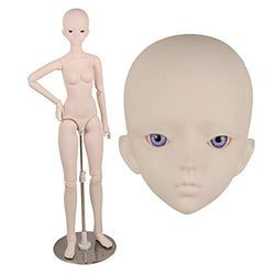 EVA BJD 1/3 BJD Doll 18 Jointed Doll 63cm 18.9" 24.8n for Collect DIY Dolls (Purple Eyes)