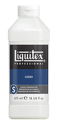 Liquitex G5316 Professional White Gesso Surface Prep Medium, 16-oz