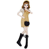 Proudoll 1/3 BJD Doll 60cm 24in SD Ball Jointed Dolls Fashion Girl Caroline Wig Cap Blouse Shorts Boots Crossbody Bag Free to Change DIY Girl Gift