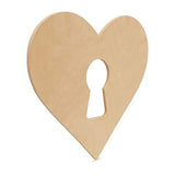 Wooden Hearts Valentines Day Decorations, Wooden Romantic Love Décor, Heart With Keyhole Cutout, 12 Inches, Pack of 3, by Woodpeckers