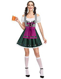 Kate Kasin Women's Oktoberfest Dress German Dirndl Dress Costumes for Bavarian Oktoberfest Carnival Halloween Rose Purple S