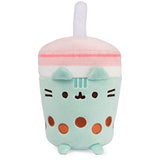 GUND Pusheen Boba Tea Cup Plush Cat Stuffed Animal for Ages 8 and Up, Green/Pink, 6”