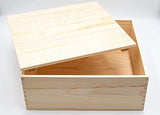 Large Unfinished Quality Wooden Pine Boxes with Lids – Keepsake Pine Boxes for Home Décor, Storage, Gifts, Hobbies or Arts & Crafts (XXL (14.75" x 14.75" x 7.25")