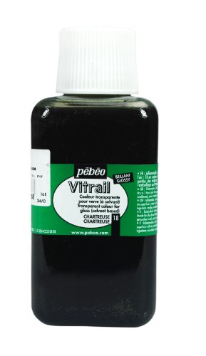 Pebeo 250ml Vitrail Stained Glass Effect Paint Bottle, Chartreuse