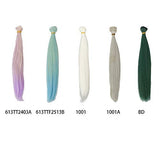 MUZI WIG 5pcs /lot 25 x 100cm Heat Resistant Synthetic Straight Long Hair Doll Weft Hair Extensions for DIY BJD/SD/Bly the/18 Inch Doll Wigs (07)