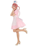 Cosplay.fm Women's Nurse Joy Cosplay Costume Outfit Pink Dress with Hat (S)