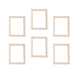 Exceart 6Pcs 1/12 Wood Dollhouse Furniture Unfinished Mini Photo Frame Artificial Miniature Scene Model DIY Wall Art Painting Toys for Nursery Room Photo Props
