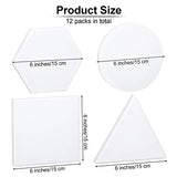 Aodaer 12 Pieces Stretched Canvas Blank Painting Canvas Panel Artist White Canvas Boards Triangle Square Hexagon Round Shape Canvas Frame for Acrylic Pouring Oil Painting, 6 Inch