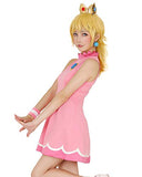 Miccostumes Women's Princess Peach Tennis Dress Cosplay Costume with Crown (S)