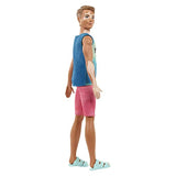 Barbie Ken Fashionistas Doll #192, Brown Cropped Hair, Vitiligo, Malibu Tank, Red Shorts, Blue Sandals, Toy for Kids 3 to 8 Years Old