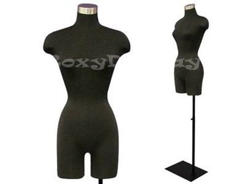(JF-F2BLG+BS-05BK) Female Body Form Black jersey with metal base