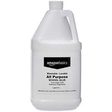 Amazon Basics All Purpose Washable School Liquid Glue, Great for Making Slime, 1 Gallon Bottle, 2-Pack & 8-oz- Slime Activator Borax Solution Kit,3-Pack