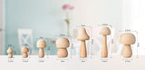 ThreeSUNS; Wooden Mushroom Set 7 Pack Set of Natural Unfinished Mushrooms Various Sizes in Sturdy Box - Plain Unpainted Lotus Wood Mushroom Figures Mini Mushrooms for Arts and Crafts Projects