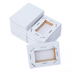 10pcs Mini Stretch Canvas Art Boards for Painting White 1.97 x 2.76 Inch