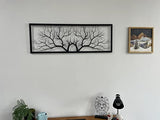 DEKADRON Metal Wall Decor, Metal Tree Wall Art, Metal Branch Wall Decoration, Home Living Room Wall Art (47" W x 17" H / 120x42cm)