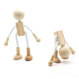 HEALLILY 5pcs Wood Peg Dolls Unfinished Wooden Peg People Doll Figures for DIY Painting Craft Art Peg Game Decoration