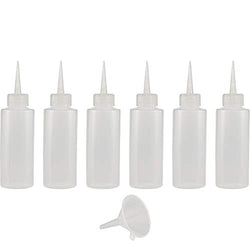 Creative Mark Flo Expressions Bottles and Funnel - Artist Paint Bottles Detailing Bottles Multipack w/Funnel for Fine Lines and Small Details - [Pack of 6-30ml/1oz Bottles with Funnel]