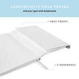 2 Pack Luxury Notebook Journal - 130 Perforated Pages - Thick Paper (120 gsm) - 180° Lay Flat Design - 2 Bookmarks - Elastic Closure - Back Pocket, Set of 2, Steel Grey, Softcover (College ruled)