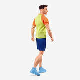 Ken Doll, Barbie Looks, Brown Hair with Beard, Color Block Tee & Blue Shorts, Light Blue Sneakers, Style and Pose, Fashion Collectibles