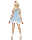 Miccostumes Women's Rosalina Cosplay Costume Halloween Dress with Crown (XL)