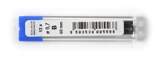 Koh-I-Noor 4162 Fine Graphite Leads 0,7mm (60mm) B Pack of 12