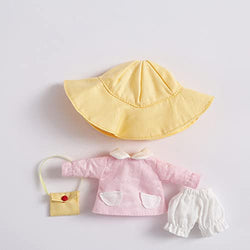 XiDonDon Doll Clothes 4 Pieces=Shirt+Shorts+Hat+Bag Kindergarten Set for Ob11,YMY,Body9,1/12 BJD Doll Accessories (Pink)