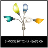 Light Accents MEDUSA grey floor lamp with multicolor acrylic shades