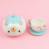SMOKO Elodie Unicorn Tea Set with Teapot, Cup & Saucer, Decorative Kawaii Novelty Drinkware Item