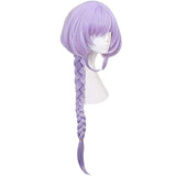 ANOGOL Wig Cap+Purple Short Bob Wigs with Braided for Lolita Cosplay Wig for Girls Anime Wig Hair