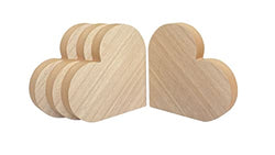 4 Pack 6 Inch Thick Wood Heart Wooden Heart Block Unfinished MDF Wood Heart Signs Tabletop Heart for Crafts (6x6x1 in)