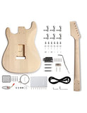 Fistrock DIY Electric Guitar Kit Strat Style Beginner Kits 6 String Right Handed with Basswood Body Maple Neck Poplar Laminated Fingerboard Chrome Hardware Build Your Own Guitar.