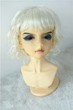 Doll Wigs JD260 9-10inch 23-25CM Short Lady Curls Synthetic Mohair BJD Doll Wigs (Ivory White, 9-10inch)