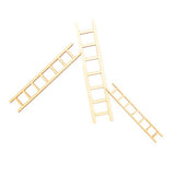 MonkeyJack Pack of 3 Unfinished Plain Mini Wooden Ladder Dolls House DIY Craft Mixed Sizes